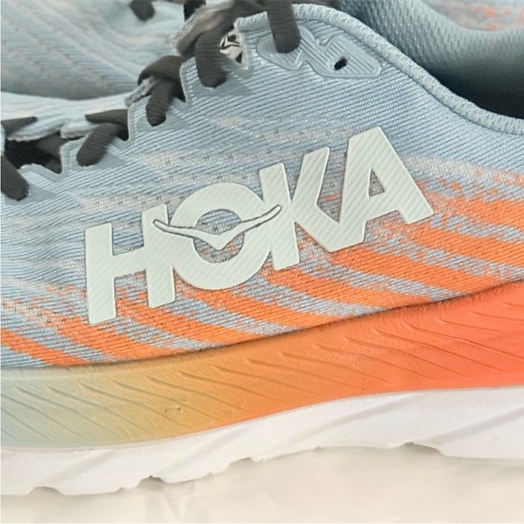 Hoka One One Mach 5 Men’s Mountain Spring Puffin's Bill Blue Orange Size 7D - Picture 3 of 10